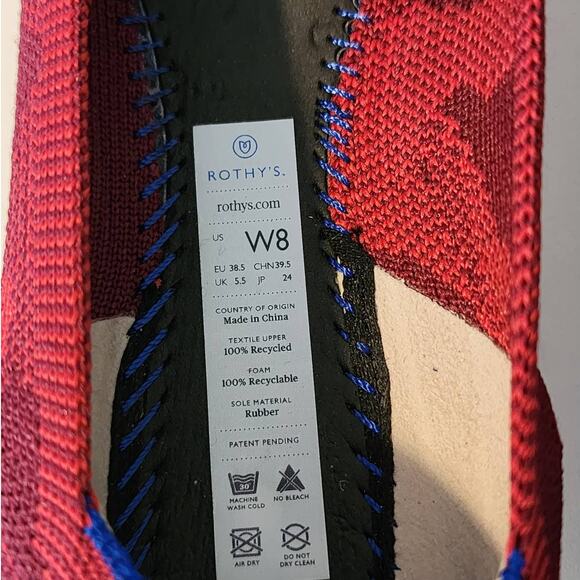 Rothy's Red Camo Points Size 8 - Picture 6 of 8